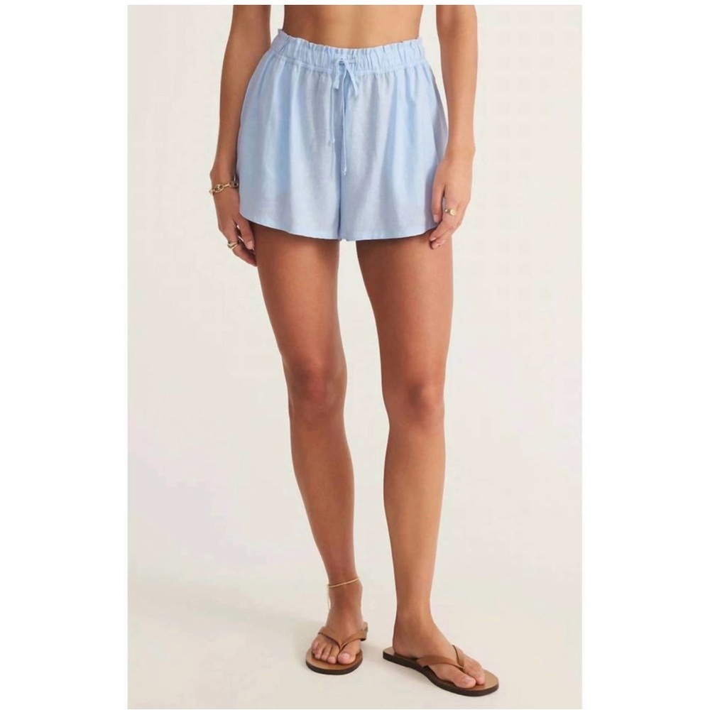 Z Supply Perfect Linen Shorts in Salt Water Color Size Large - NEW w/tags